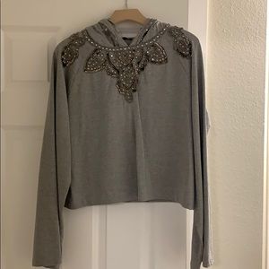 Frey sparkle crop sweatshirt